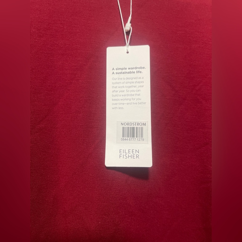 NWT $148 Eileen Fisher Deep Claret Tencel Lyocell Crew Neck Tunic Top Small - Picture 3 of 8